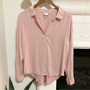 Blush Pink Long Sleeves Blouse Size Medium M